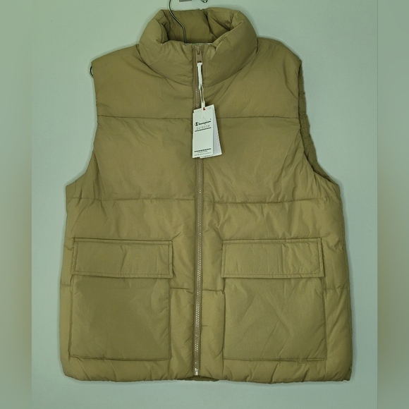 New Champion Outdoor Walnut Khaki Utility Puffer Vest Coat Large - Picture 1 of 8